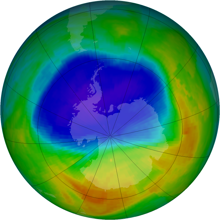 Antarctic ozone map for 06 November 1994